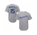 Men Kansas City Royals #15 Whit Merrifield Grey New Cool Base Stitched MLB Jersey