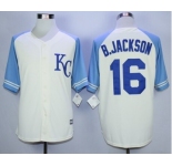 Men Kansas City Royals #16 Bo Jackson Cream 2016 Official Cool Base Jersey