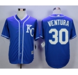 Men Kansas City Royals #30 Yordano Ventura Blue 2016 Official Cool Base Jersey