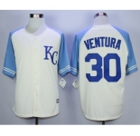 Men Kansas City Royals #30 Yordano Ventura Cream 2016 Official Cool Base Jersey