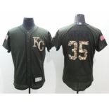 Men Kansas City Royals #35 Eric Hosmer Majestic Green Salute to Service Flexbase Authentic Collection Jersey