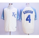 Men Kansas City Royals #4 Alex Gordon Cream 2016 Official Cool Base Jersey