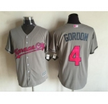 Men Kansas City Royals #4 Alex Gordon Majestic Gray Fashion 2016 Mother's Day Cool Base Jersey