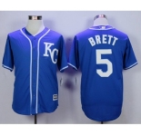 Men Kansas City Royals #5 George Brett Blue 2016 Official Cool Base Jersey