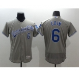 Men Kansas City Royals #6 Lorenzo Cain Majestic grey Flexbase Authentic Collection Player Jersey