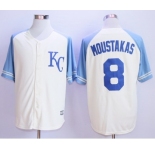 Men Kansas City Royals #8 Mike Moustakas Cream 2016 Official Cool Base Jersey