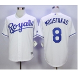 Men Kansas City Royals #8 Mike Moustakas White 2016 Official Cool Base Jersey