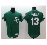 Men's Kansas City Royals #13 Salvador Perez Green Flexbase Collection Stitched Baseball Jersey