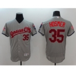 Men's Kansas City Royals #35 Eric Hosmer Majestic Gray Fashion Stars & Stripes Flex Base Player Jersey