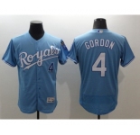 Men's Kansas City Royals #4 Alex Gordon Majestic Light Blue Flexbase Authentic Collection Player Jersey