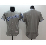 Men's Kansas City Royals Blabk Majestic Grey Flexbase Authentic Collection Team Jersey