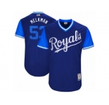 Men's Kansas City Royals Melky Cabrera #53 Melkman Majestic Royal 2017 Players Weekend Authentic Jersey