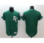 Men's Kansas City Royals blank Majestic Green Celtic Flexbase Authentic Collection Jersey
