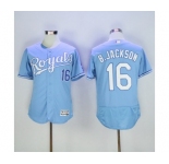 Men's Majestic Kansas City Royals #16 B.Jackson Light Blue Flexbase Authentic Collection MLB Jersey