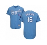 Men's Majestic Kansas City Royals #16 Paulo Orlando Light Blue Flexbase Authentic Collection MLB Jersey