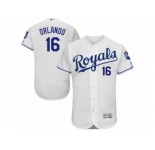 Men's Majestic Kansas City Royals #16 Paulo Orlando White Flexbase Authentic Collection MLB Jersey