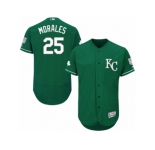 Men's Majestic Kansas City Royals #25 Kendrys Morales Green Celtic Flexbase Authentic Collection MLB Jersey