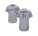 Men's Majestic Kansas City Royals #31 Ian Kennedy Grey Flexbase Authentic Collection MLB Jersey