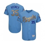 Men's Majestic Kansas City Royals #35 Eric Hosmer Authentic Light Blue 2015 World Series Champions Gold Program FlexBase MLB Jersey