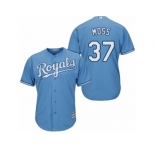 Men's Majestic Kansas City Royals #37 Brandon Moss Replica Light Blue Alternate 1 Cool Base MLB Jersey