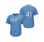 Men's Majestic Kansas City Royals #41 Danny Duffy Replica Light Blue Alternate 1 Cool Base MLB Jersey