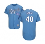 Men's Majestic Kansas City Royals #48 Joakim Soria Light Blue Flexbase Authentic Collection MLB Jersey