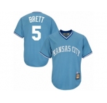 Men's Majestic Kansas City Royals #5 George Brett Replica Light Blue Cooperstown MLB Jersey
