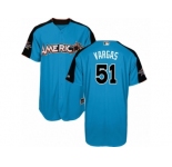 Men's Majestic Kansas City Royals #51 Jason Vargas Replica Blue American League 2017 MLB All-Star MLB Jersey
