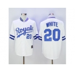 Mitchell And Ness Kansas City Royals #20 Frank White White Throwback Stitched Baseball Jersey