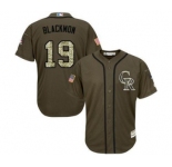 mlb jerseys kansas city royals #19 charlie blackmon green salute to service