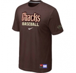 MLB Arizona Diamondbacks Crimson Brown Nike Short Sleeve Practice T-Shirt