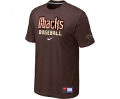 MLB Arizona Diamondbacks Crimson Brown Nike Short Sleeve Practice T-Shirt