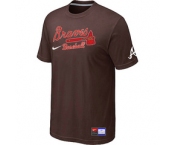 MLB Atlanta Braves Brown Nike Short Sleeve Practice T-Shirt
