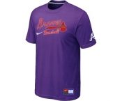 MLB Atlanta Braves Purple Nike Short Sleeve Practice T-Shirt