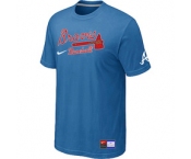 MLB Atlanta Braves light Blue Nike Short Sleeve Practice T-Shirt