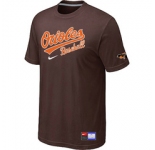 MLB Baltimore Orioles Nike Brown Short Sleeve Practice T-Shirt