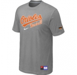 MLB Baltimore Orioles Nike L.Grey Short Sleeve Practice T-Shirt