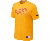 MLB Baltimore Orioles Nike Yellow Short Sleeve Practice T-Shirt