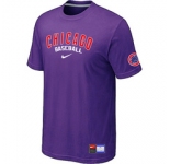 MLB Chicago Cubs Nike Purple Short Sleeve Practice T-Shirt
