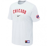 MLB Chicago Cubs Nike White Short Sleeve Practice T-Shirt