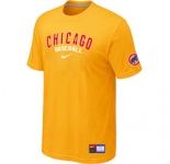 MLB Chicago Cubs Nike Yellow Short Sleeve Practice T-Shirt