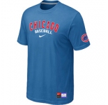 MLB Chicago Cubs Nike light Blue Short Sleeve Practice T-Shirt