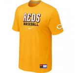 MLB Cincinnati Reds Nike Yellow Short Sleeve Practice T-Shirt