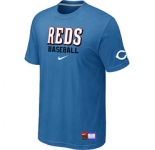 MLB Cincinnati Reds Nike light Blue Short Sleeve Practice T-Shirt