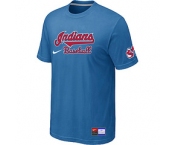 MLB Cleveland Indians Nike light Blue Short Sleeve Practice T-Shirt