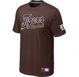 MLB Detroit Tigers Brown Nike Short Sleeve Practice T-Shirt