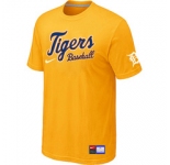 MLB Detroit Tigers Yellow Nike Short Sleeve Practice T-Shirt