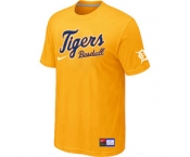 MLB Detroit Tigers Yellow Nike Short Sleeve Practice T-Shirt