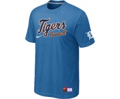 MLB Detroit Tigers light Blue Nike Short Sleeve Practice T-Shirt