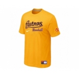 MLB Houston Astros Yellow Nike Short Sleeve Practice T-Shirt